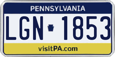 PA license plate LGN1853