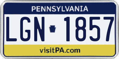 PA license plate LGN1857