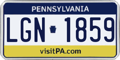 PA license plate LGN1859