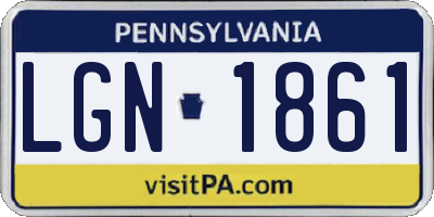 PA license plate LGN1861