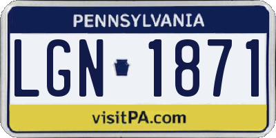PA license plate LGN1871