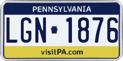 PA license plate LGN1876