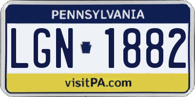 PA license plate LGN1882