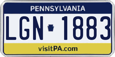 PA license plate LGN1883