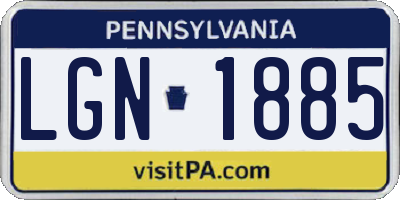 PA license plate LGN1885