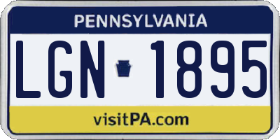 PA license plate LGN1895
