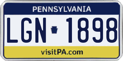 PA license plate LGN1898