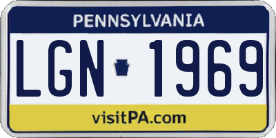 PA license plate LGN1969