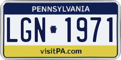 PA license plate LGN1971