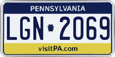 PA license plate LGN2069