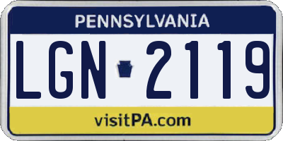 PA license plate LGN2119