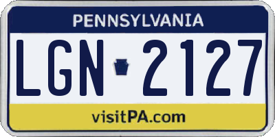 PA license plate LGN2127