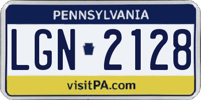 PA license plate LGN2128