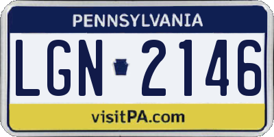 PA license plate LGN2146