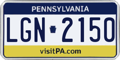 PA license plate LGN2150