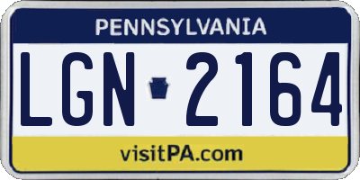 PA license plate LGN2164