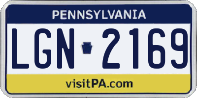 PA license plate LGN2169