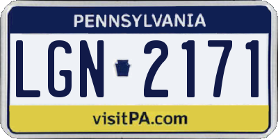 PA license plate LGN2171