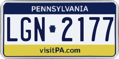 PA license plate LGN2177
