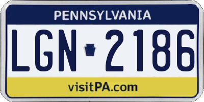 PA license plate LGN2186