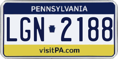 PA license plate LGN2188