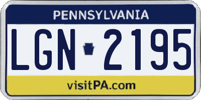 PA license plate LGN2195