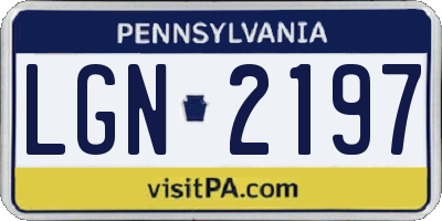 PA license plate LGN2197