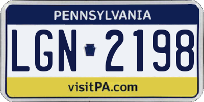 PA license plate LGN2198