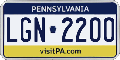 PA license plate LGN2200