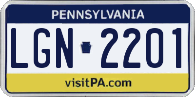 PA license plate LGN2201