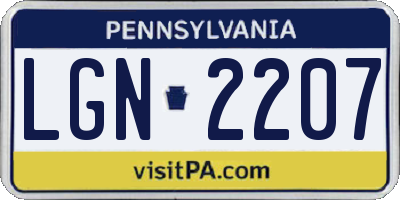 PA license plate LGN2207
