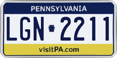PA license plate LGN2211