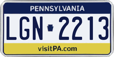 PA license plate LGN2213