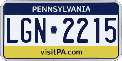 PA license plate LGN2215