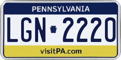 PA license plate LGN2220