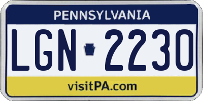 PA license plate LGN2230