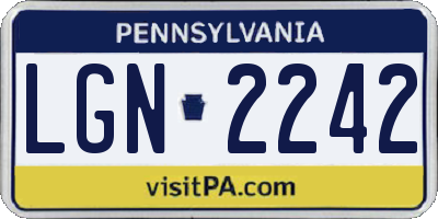 PA license plate LGN2242