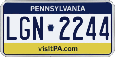PA license plate LGN2244