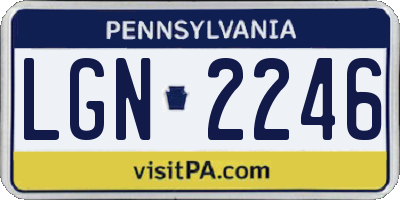 PA license plate LGN2246