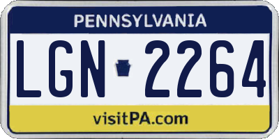 PA license plate LGN2264