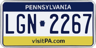 PA license plate LGN2267