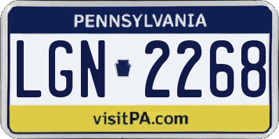PA license plate LGN2268