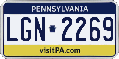 PA license plate LGN2269