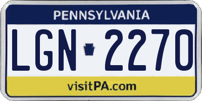 PA license plate LGN2270