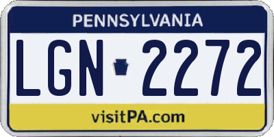PA license plate LGN2272