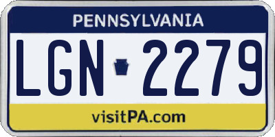 PA license plate LGN2279