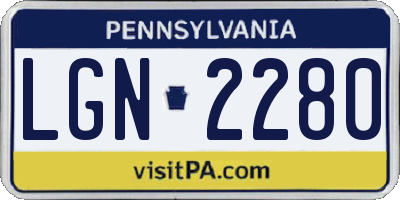 PA license plate LGN2280