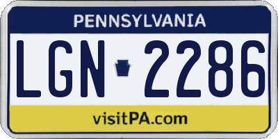 PA license plate LGN2286