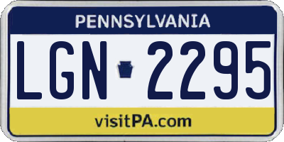 PA license plate LGN2295