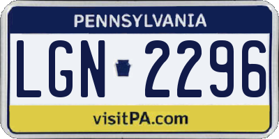 PA license plate LGN2296